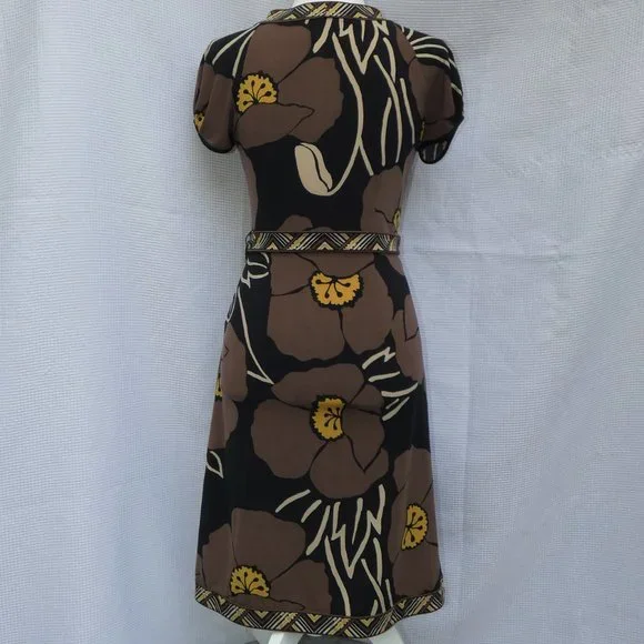 BCBG MaxAzria Tropical Print V Neck Sheath Dress, Size S - Picture 4 of 10